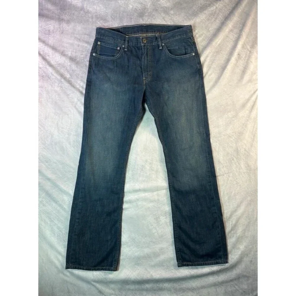 Levis Jeans Mens 34x32 Blue 527 Slim Bootcut Cowboy Western Rodeo Denim Faded